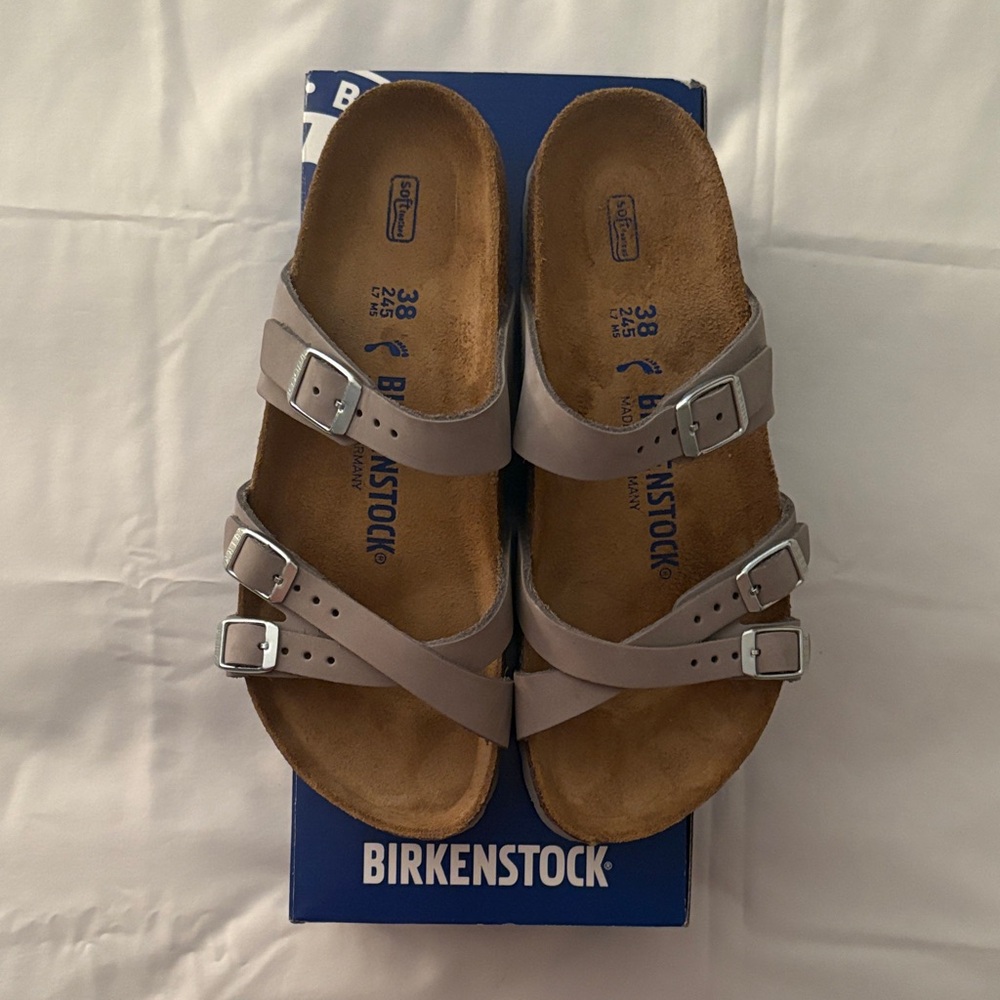 BIRKENSTOCK Franca Dove Gray Strap Sandals